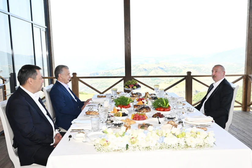 Azərbaycan, Özbəkistan və Qırğızıstan prezidentlərinin Şuşada qeyri-rəsmi naharı olub