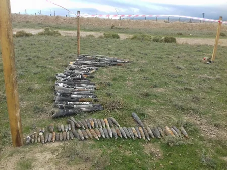 Xızıda 224 ədəd partlamamış hərbi sursat aşkar edilib - FOTO