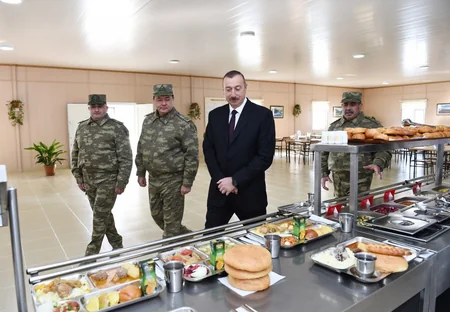 Commander-in-Chief Ilham Aliyev views military unit in Tartar district