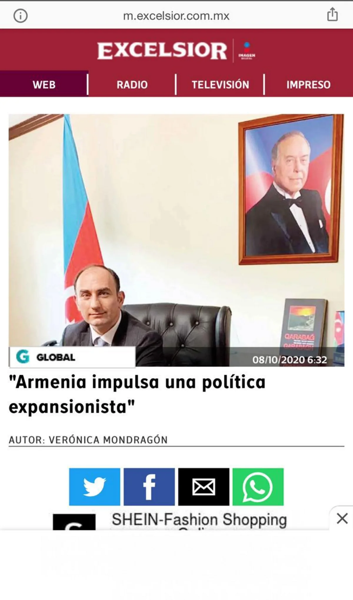 Meksikanın nüfuzlu qəzetlərində ermənilərin təcavüz aktları işıqlandırılıb