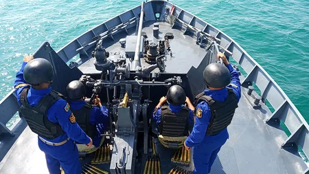 Artillery firing at air targets conducted during Sea Cup contest