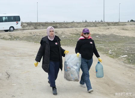 Bilgəhdə Xəzərin sahil zolağı plastik tullantılardan təmizlənib