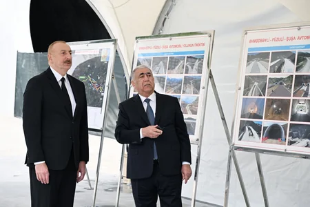 Prezident Əhmədbəyli-Füzuli-Şuşa avtomobil yolunda birinci tunelin açılışında iştirak edib - YENİLƏNİB