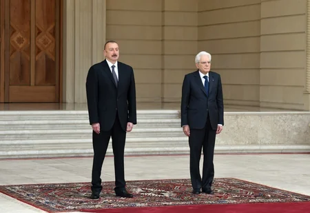 Azərbaycanda İtaliya Prezidentinin rəsmi qarşılanma mərasimi olub