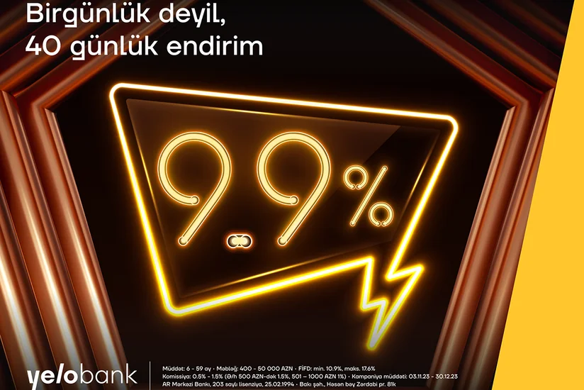 Yelo Bankdan birgünlük deyil, 40 günlük endirimli kredit kampaniyası!