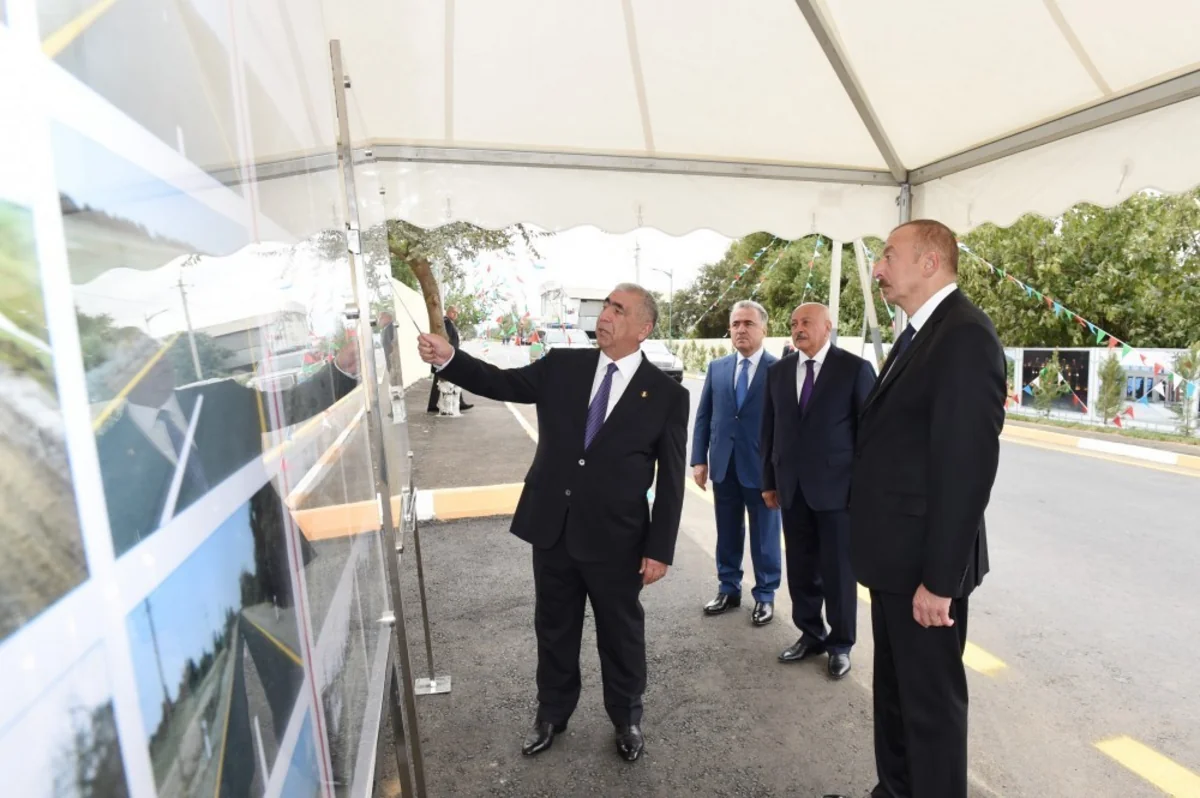 President Ilham Aliyev inaugurates newly-reconstructed highway in Masalli