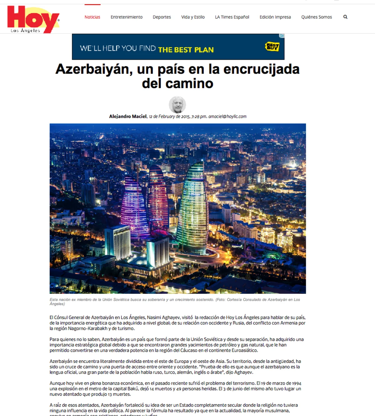 ​“Los Angeles Times”ın ispandilli versiyası: Ermənistan Azərbaycana qarşı cinayətlər törədib