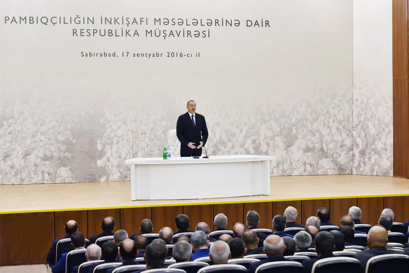 Azərbaycan Prezidenti: 2016-cı il pambıqçılığın inkişafı üçün həlledici il olacaq