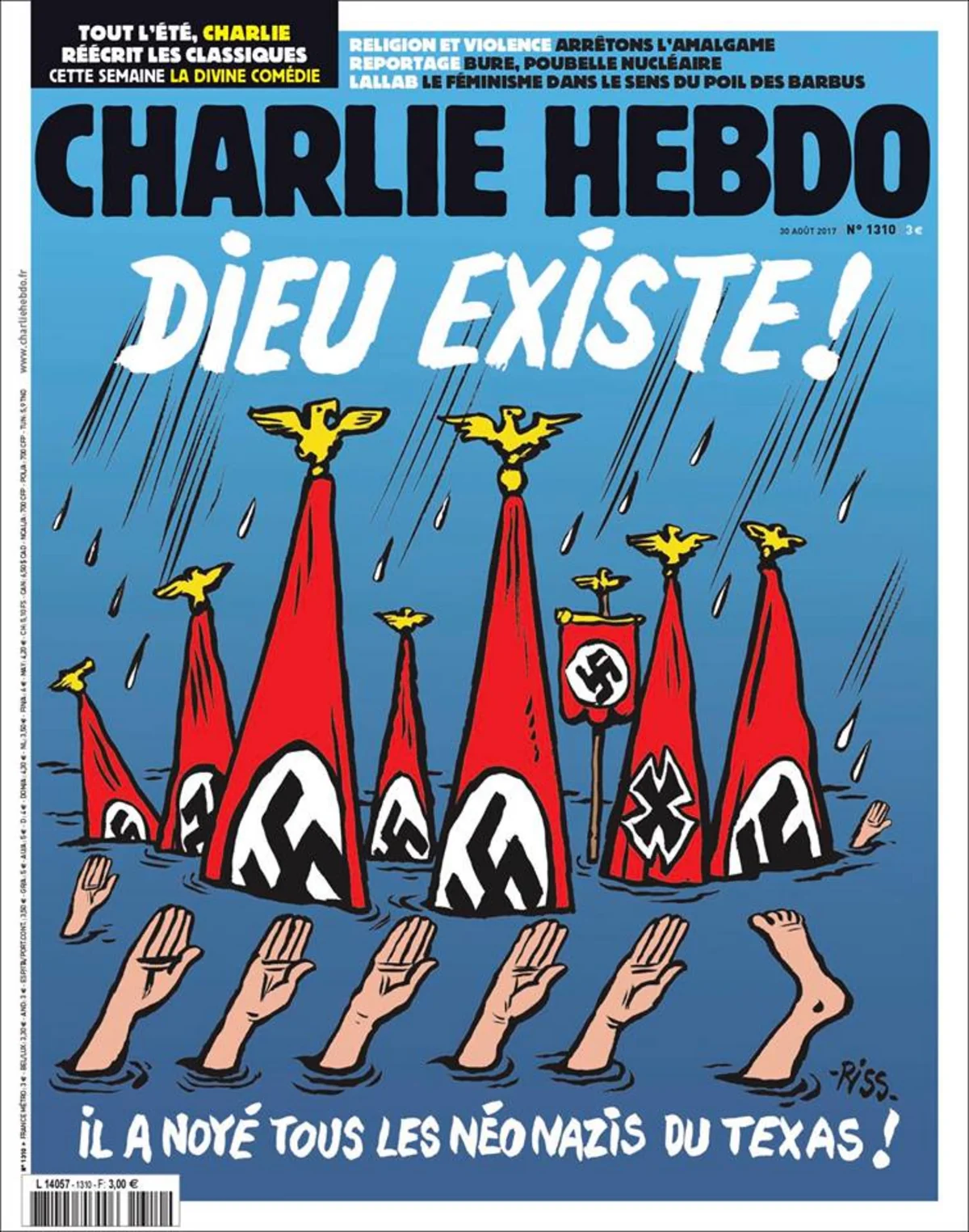 Charlie Hebdo ABŞ-da baş verən daşqınları məsxərəyə qoyub