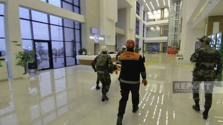 FHN Lənkəran “ASAN Xidmət”də mülki müdafiə təlimi keçirib