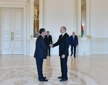 President Ilham Aliyev received credentials of incoming Kazakh ambassador