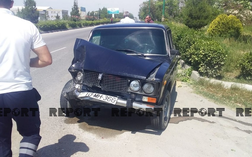 Kürdəmirdə iki avtomobil toqquşub, xəsarət alan var