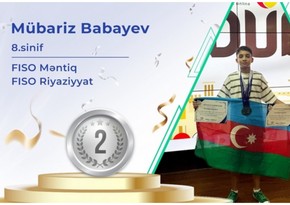 Azərbaycanlı şagird Dubay olimpiadasında dünya ikincisi olub