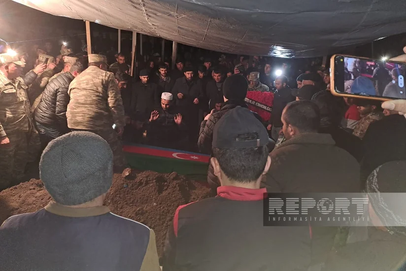Погибший при взрыве мины военнослужащий похоронен в Габале