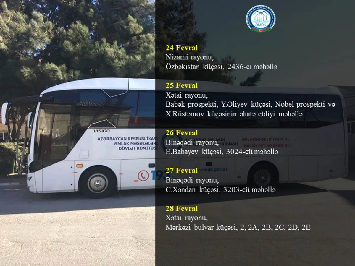 Bakının daha 3 rayonunda mənzillərin səyyar qeydiyyatı keçiriləcək