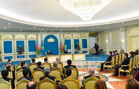 Presidents of Azerbaijan and Kazakhstan make press statements (UPDATED)