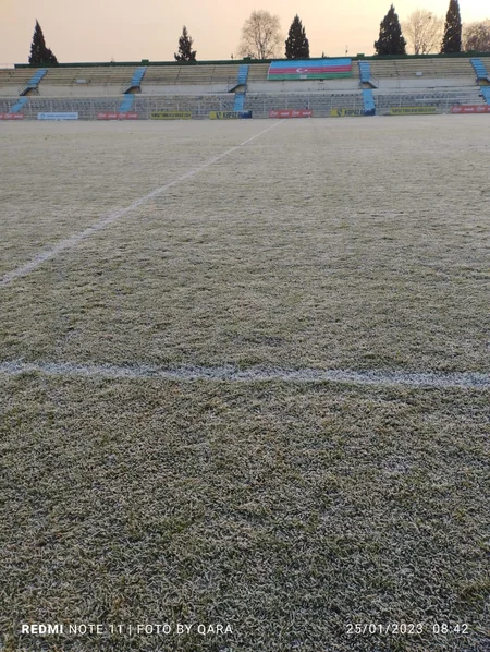 Gəncə stadionunun ot örtüyünə qulluq edən şirkət: “Sahənin qışdan sonra özünə gəlməyə vaxtı olmadı”