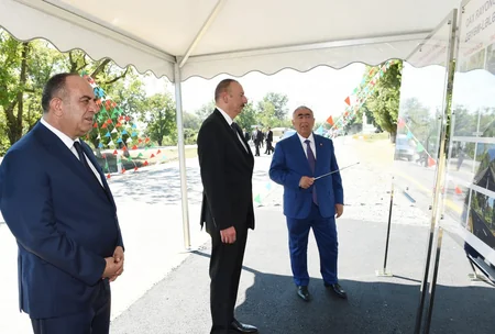Prezident İlham Əliyev Qax rayonuna səfər edib