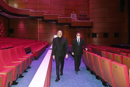 Ilham Aliyev attends inauguration of new building of Ganja State Drama Theater