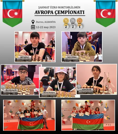 Azərbaycanın məktəbli şahmatçıları Avropa çempionatında 5 medal qazanıblar