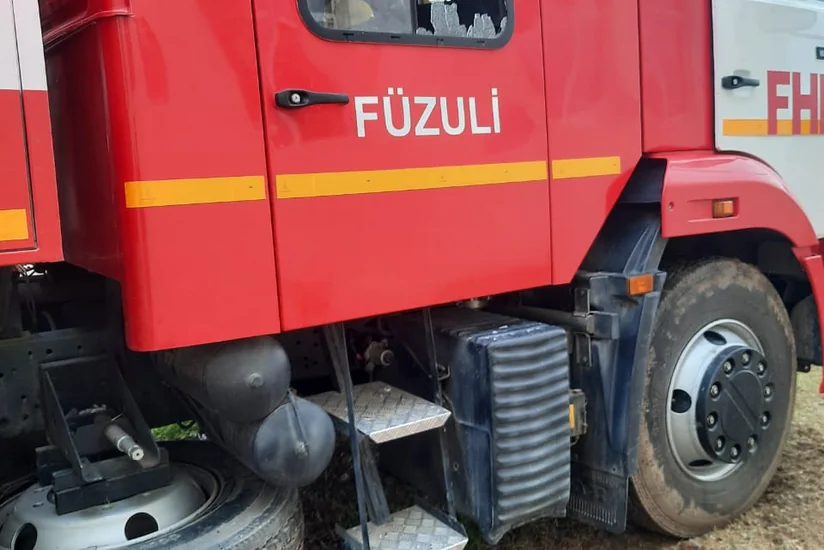 Ermənilərin Füzulini atəşə tutması yanğınsöndürən maşına ziyan vurub