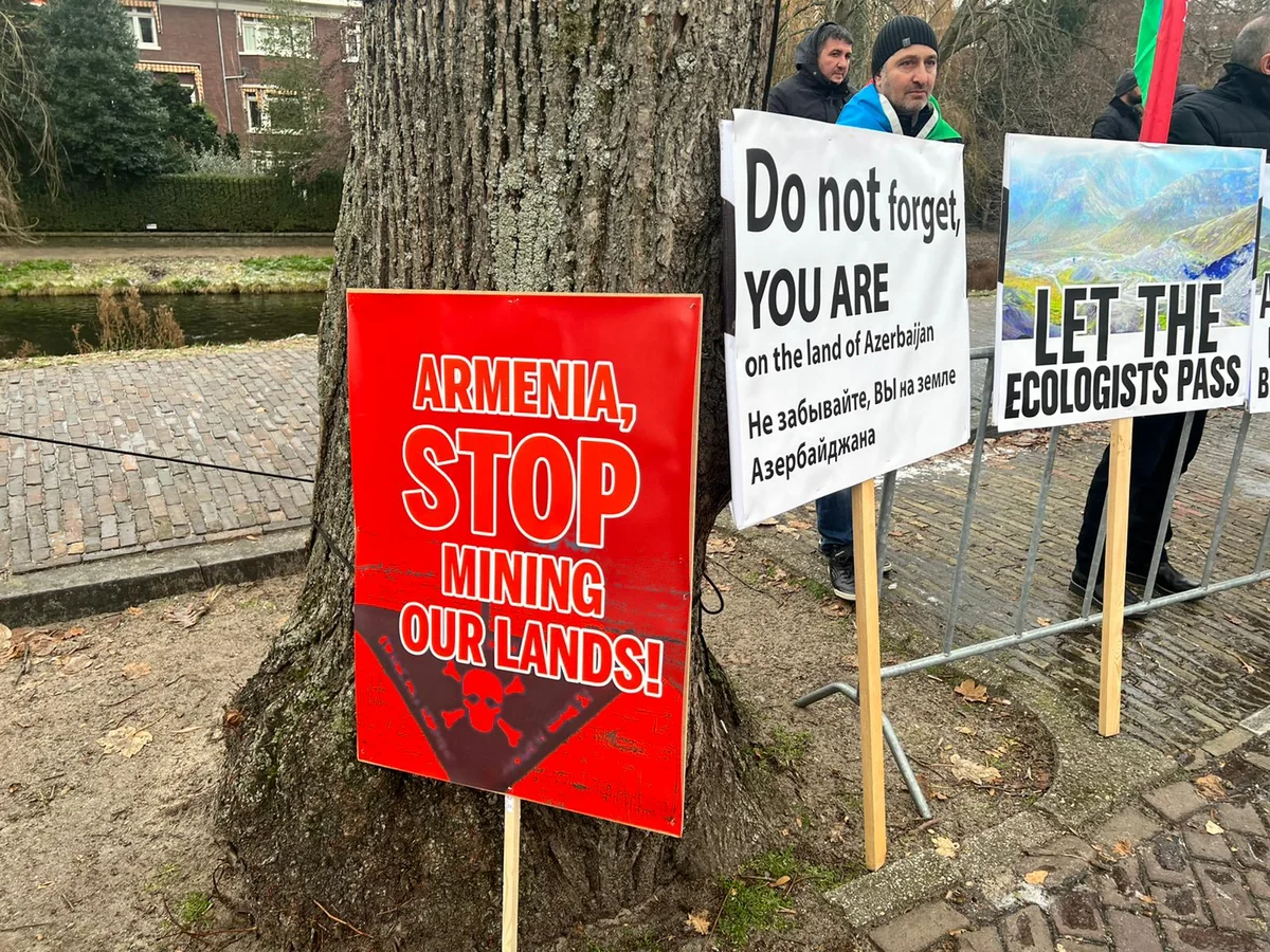 Protest against eco-terror and plunder of resources in Azerbaijani territories held in Hague