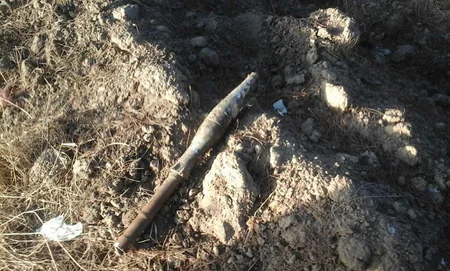 Yevlaxda Kür çayı sahilində mərmi tapılıb