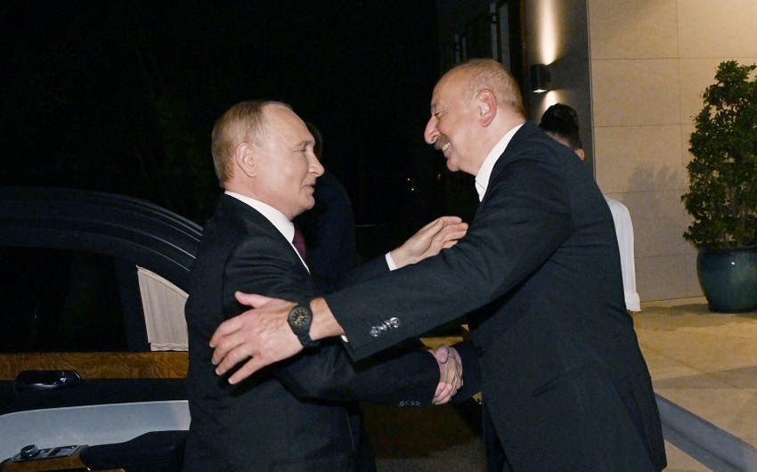 President Ilham Aliyev and First Lady Mehriban Aliyeva have dinner at their home with President of Russia Vladimir Putin President Ilham Aliyev and First Lady Mehriban Aliyeva have dinner at their home with President of Russia Vladimir Putin