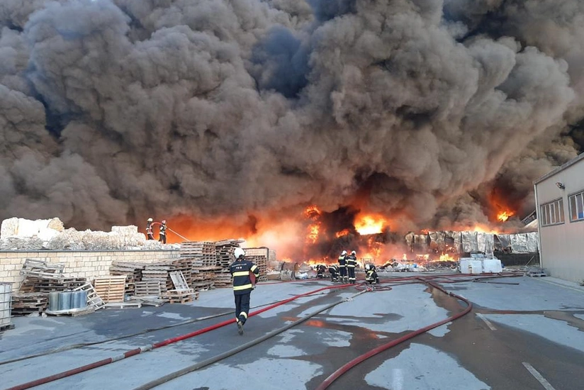 Helicopters & train involved in extinguishing fire in Azersun Industrial Park