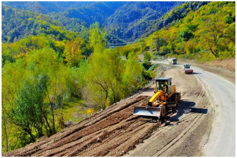 Significant roadwork on Sugovushan-Sarsang Reservoir- Gozlukorpu-Kalbajar highway in progress