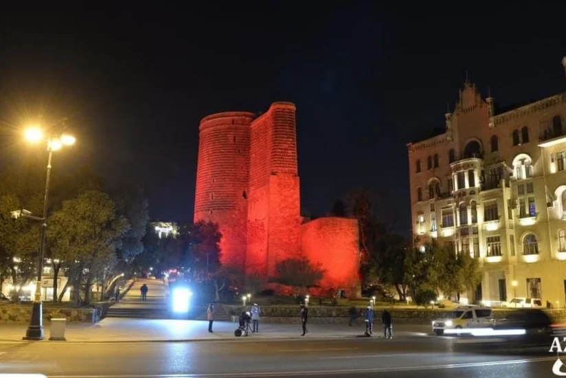 Bakının bir neçə məşhur tikililəri qırmızı rənglə işıqlandırılacaq