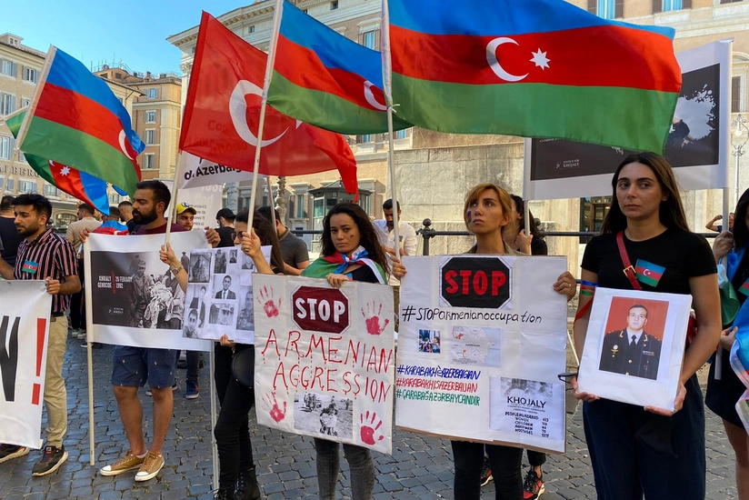 Перед парламентом Италии прошла акция в поддержку Азербайджана