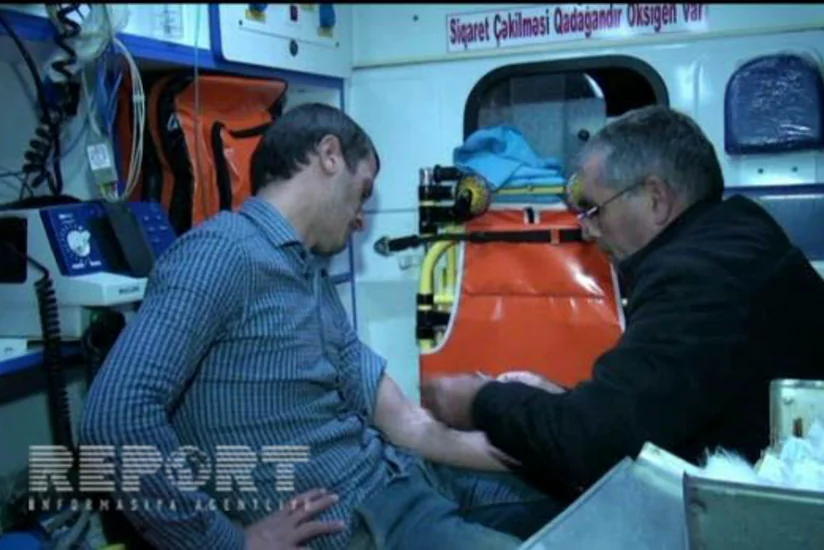 İmişlidə yük maşını yanıb, sürücüyə tibbi yardım göstərilib - FOTO