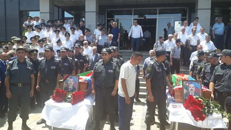 Gəncədə şəhid olan polis zabitləri dəfn edilib - VİDEO - YENİLƏNİB-2