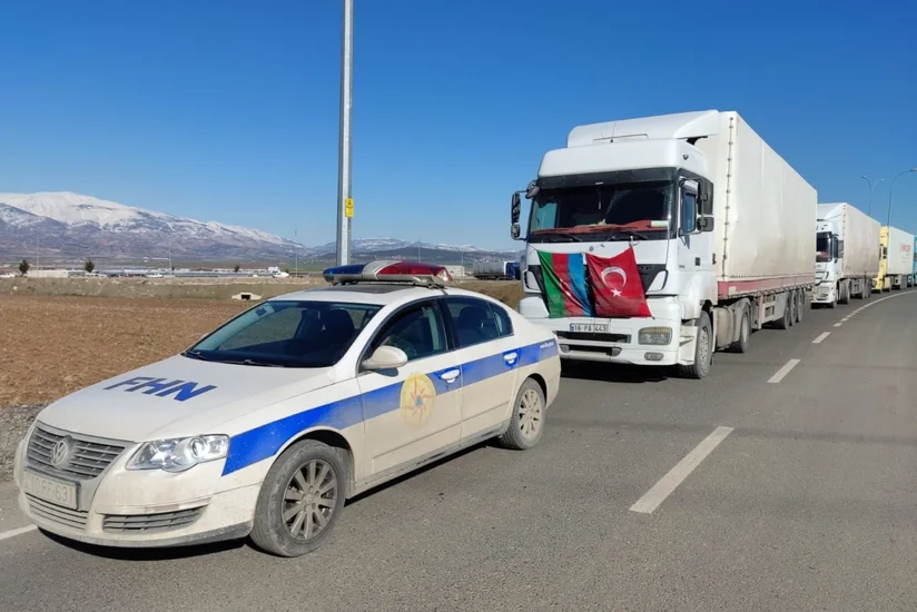 FHN-in növbəti humanitar yardımından ibarət üçüncü avtomobil karvanı Türkiyəyə çatıb