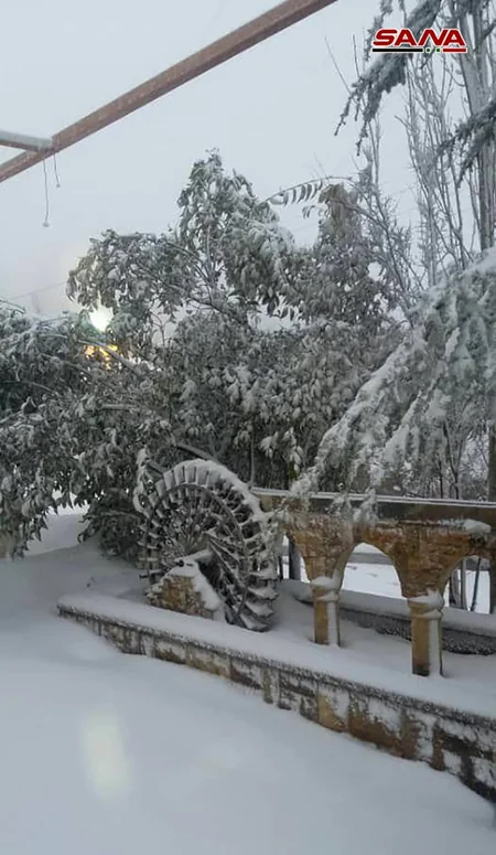 Suriyanın paytaxtı Dəməşqə güclü qar yağıb