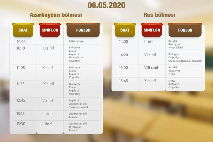 Объявлено расписание телеуроков на завтра