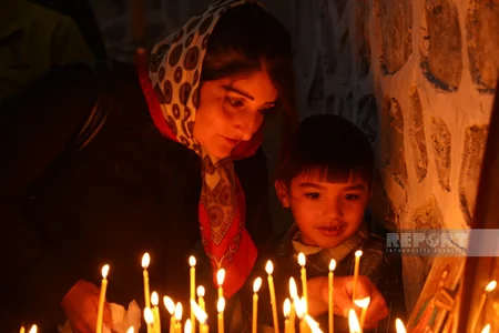 Qəbələdəki Cotari kilsəsində Pasxa bayramı qeyd edilib - YENİLƏNİB