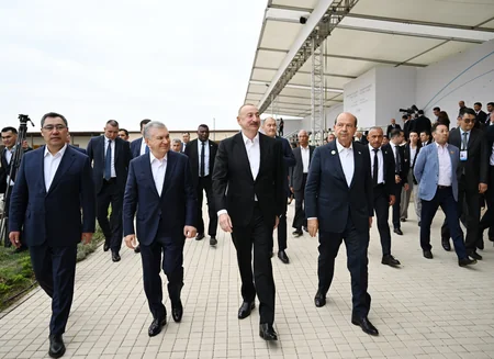 Participants of 17th ECO Summit watch Victory show of Karabakh horses at Aghdam's Imarat Complex