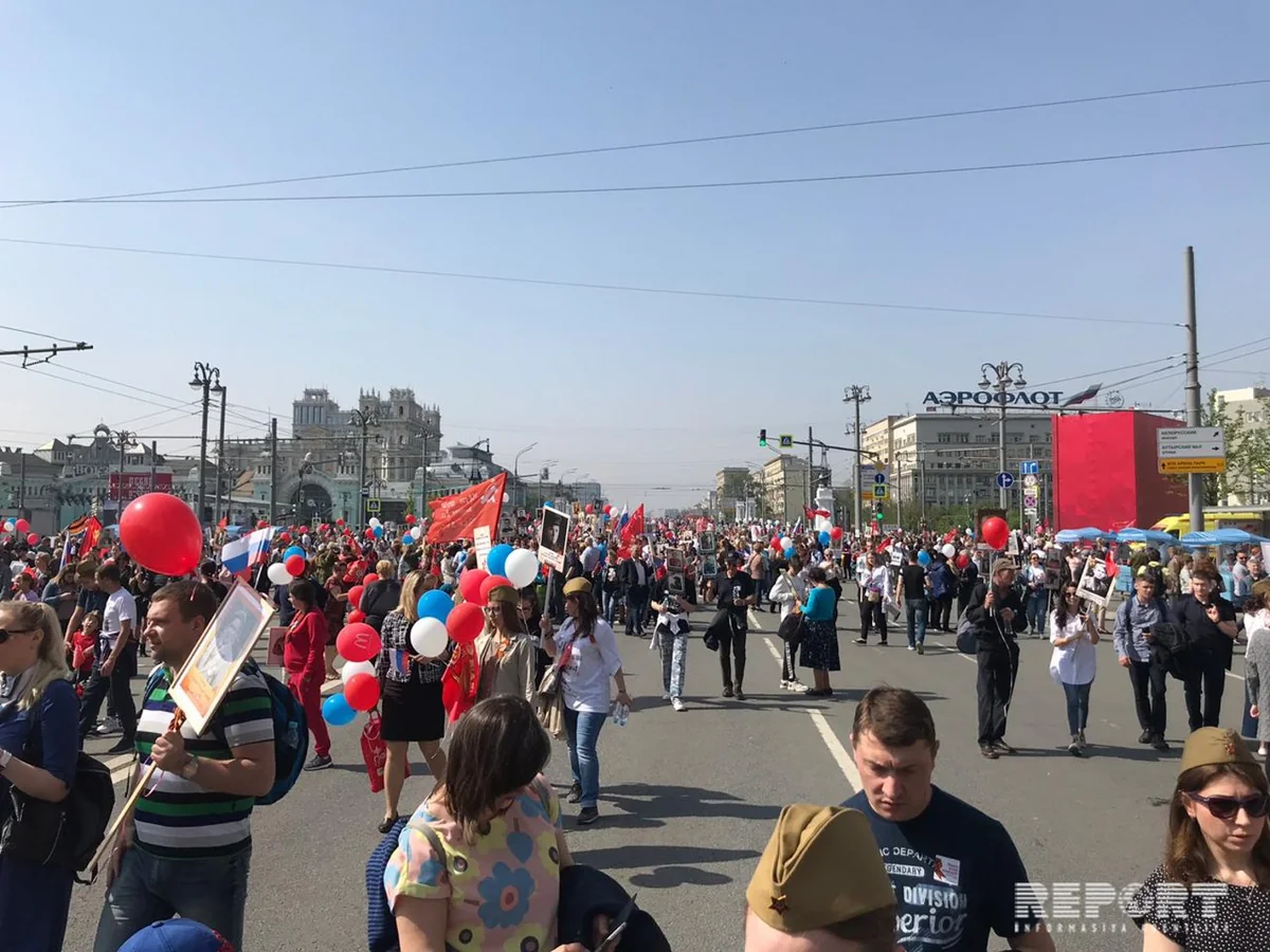 Azərbaycan diasporu Moskvada Ölməz alay aksiyasında iştirak edib