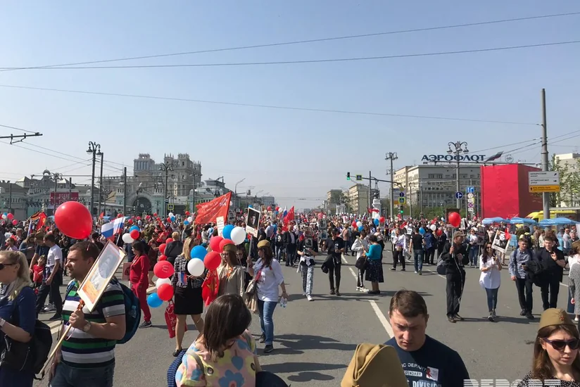 Azərbaycan diasporu Moskvada Ölməz alay aksiyasında iştirak edib