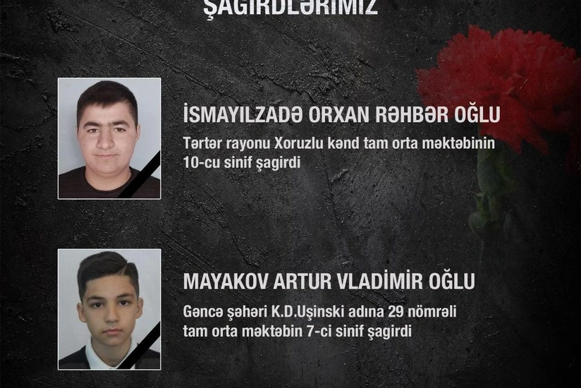 Düşmən təcavüzü nəticəsində 8 məktəbli həlak olub, 16 məktəbli yaralanıb