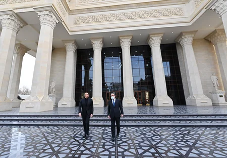 Ilham Aliyev attends inauguration of new building of Ganja State Drama Theater