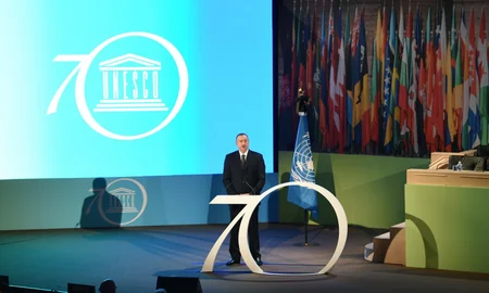 ​İlham Əliyev UNESCO Baş Konfransının 38-ci sessiyasının Liderlər Forumunda iştirak edib