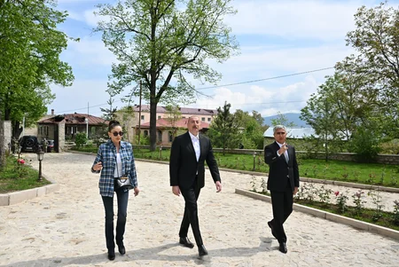 Ilham Aliyev and Mehriban Aliyeva participate in opening of Mehmandarovs' Estate Complex in Shusha