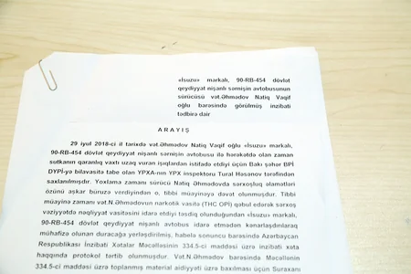 Bakıda narkotik maddənin təsiri altında avtobus idarə edən daha bir sürücü həbs edilib - FOTO - VİDEO - YENİLƏNİB
