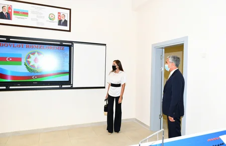 Mehriban Aliyeva attends inauguration of newly-reconstructed educational and training facilities in Khazar district