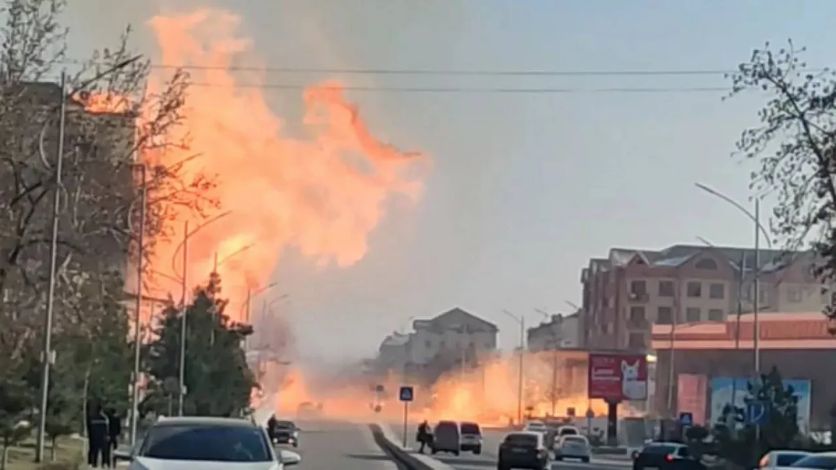 В Узбекистане на территории АГЗС произошел взрыв с последующим возгоранием