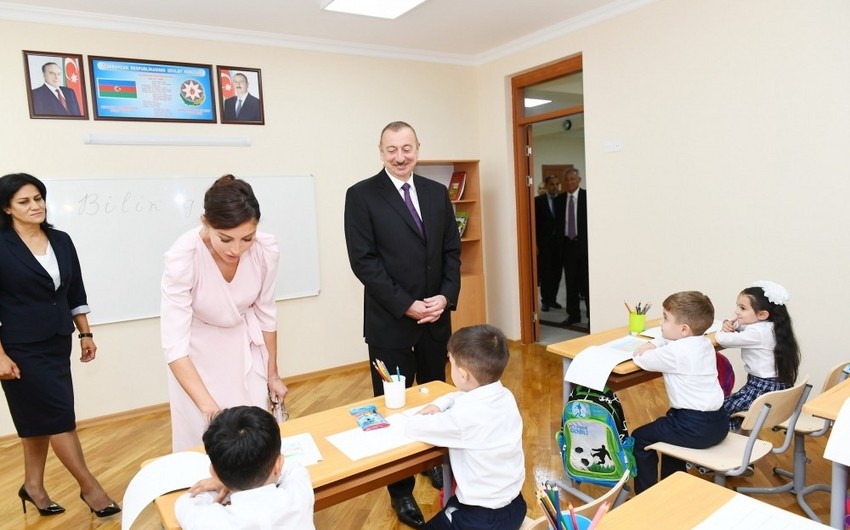 President Ilham Aliyev inaugurates new educational complex of school No300 in Binagadi district