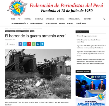 Peru jurnalisti erməni vandalizmindən dəhşətə gəlib